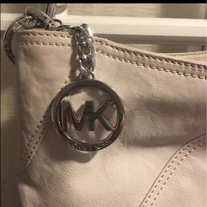 Michael Kors White Leather Chain Strap Bag